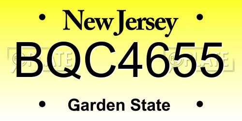 BQC4655 New Jersey License Plate