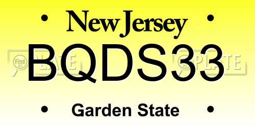 BQDS33 New Jersey License Plate