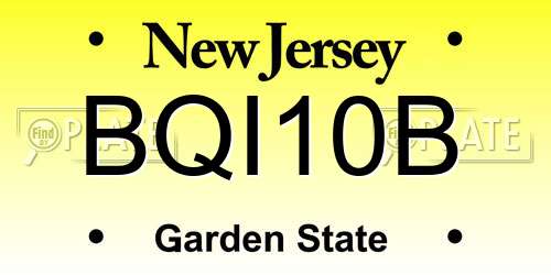 BQI10B New Jersey License Plate