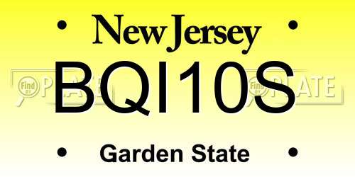 BQI10S New Jersey License Plate