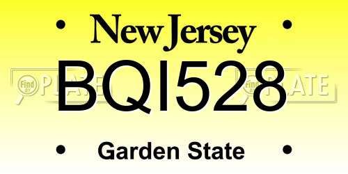 BQI528 New Jersey License Plate