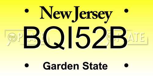 BQI52B New Jersey License Plate