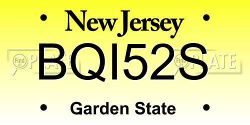 BQI52S New Jersey License Plate