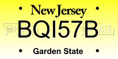 BQI57B New Jersey License Plate