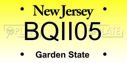 BQII05 New Jersey License Plate