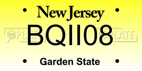 BQII08 New Jersey License Plate