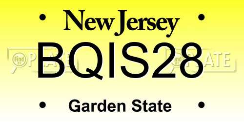 BQIS28 New Jersey License Plate