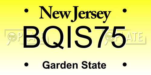 BQIS75 New Jersey License Plate