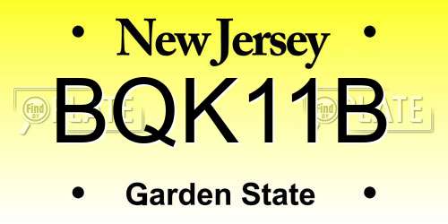 BQK11B New Jersey License Plate