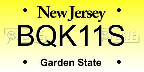BQK11S New Jersey License Plate