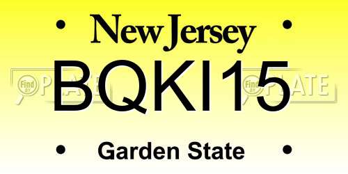 BQKI15 New Jersey License Plate