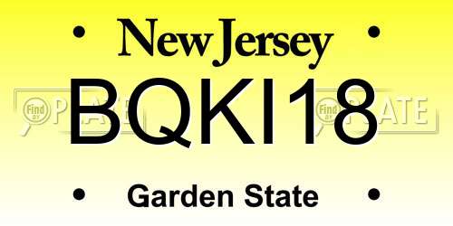 BQKI18 New Jersey License Plate
