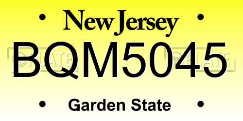 BQM5045 New Jersey License Plate