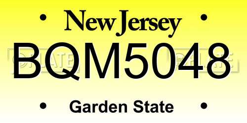 BQM5048 New Jersey License Plate