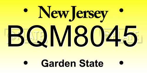 BQM8045 New Jersey License Plate