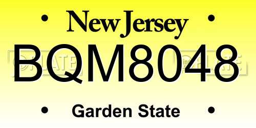 BQM8048 New Jersey License Plate