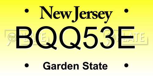 BQQ53E New Jersey License Plate