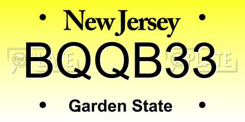 BQQB33 New Jersey License Plate