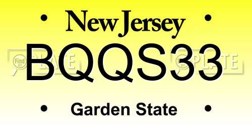 BQQS33 New Jersey License Plate