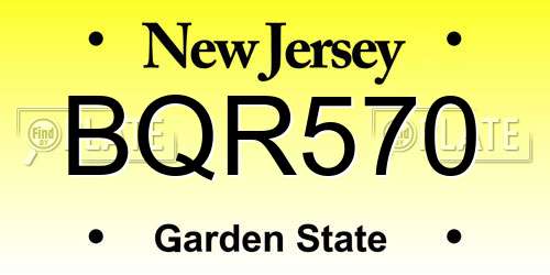 BQR570 New Jersey License Plate