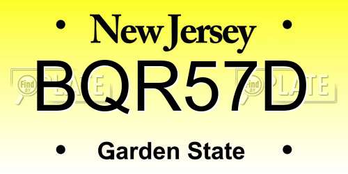 BQR57D New Jersey License Plate