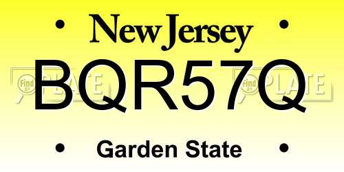BQR57Q New Jersey License Plate