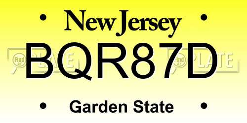 BQR87D New Jersey License Plate