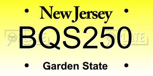 BQS250 New Jersey License Plate