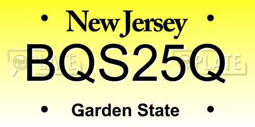 BQS25Q New Jersey License Plate