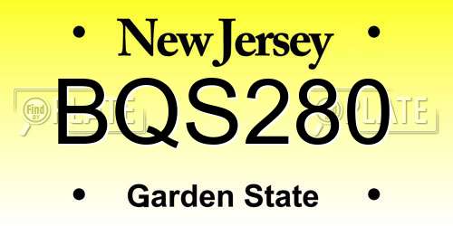 BQS280 New Jersey License Plate