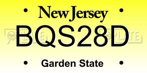 BQS28D New Jersey License Plate