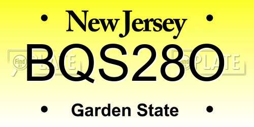 BQS28O New Jersey License Plate