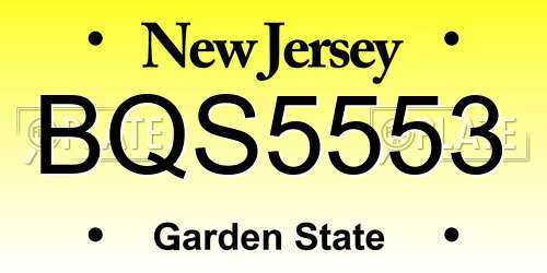 BQS5553 New Jersey License Plate