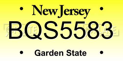 BQS5583 New Jersey License Plate