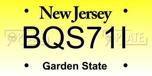 BQS71I New Jersey License Plate