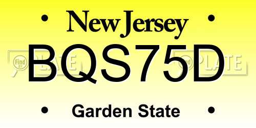 BQS75D New Jersey License Plate