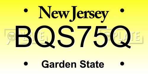 BQS75Q New Jersey License Plate
