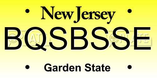 BQSBSSE New Jersey License Plate