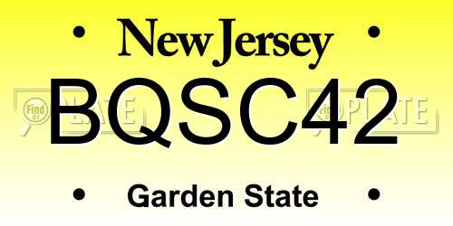 BQSC42 New Jersey License Plate