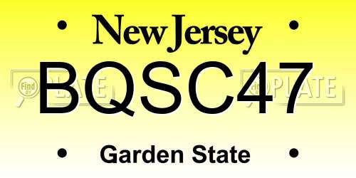 BQSC47 New Jersey License Plate