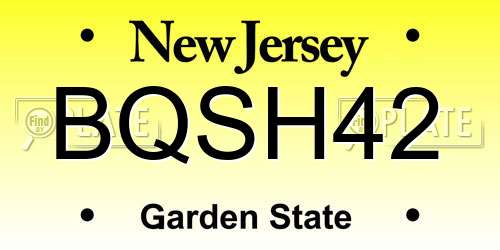 BQSH42 New Jersey License Plate