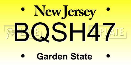 BQSH47 New Jersey License Plate