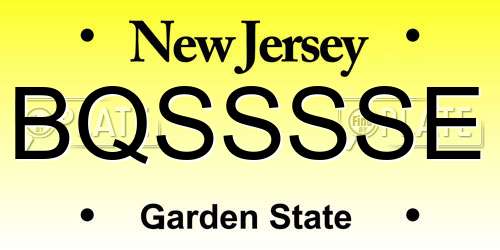 BQSSSSE New Jersey License Plate