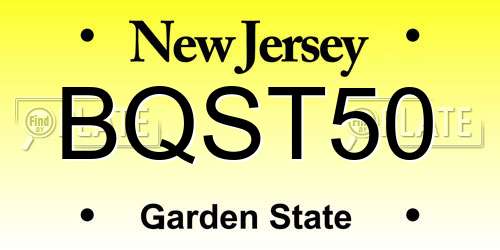 BQST50 New Jersey License Plate