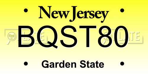 BQST80 New Jersey License Plate