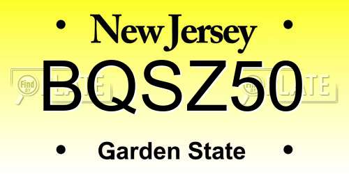 BQSZ50 New Jersey License Plate