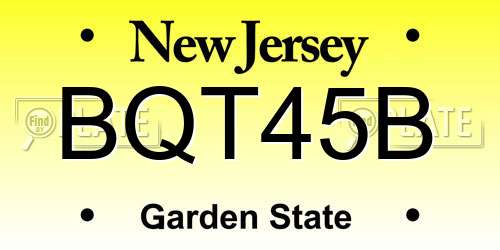 BQT45B New Jersey License Plate