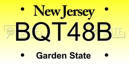 BQT48B New Jersey License Plate