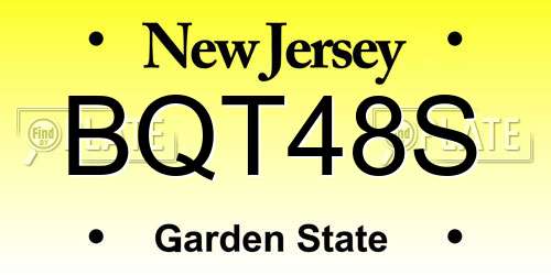 BQT48S New Jersey License Plate