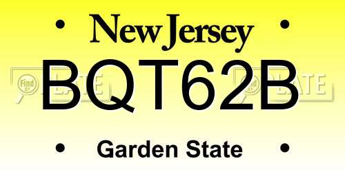 BQT62B New Jersey License Plate